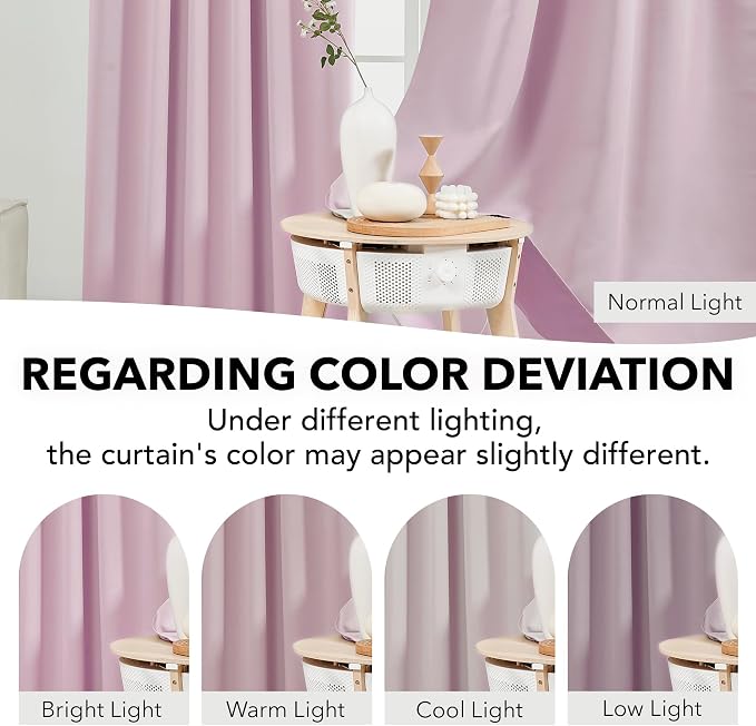 Deconovo Blackout Curtains, Thermal Insulated, W52 x L95 2 Panels, Back Tab - Image 3