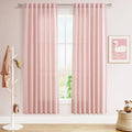 Pink Linen Curtains 72 Inch Length by Nanspring