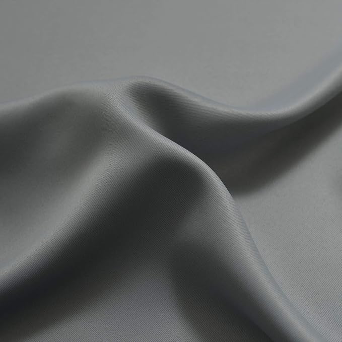 Yakamok 84 Inch Length Gray and Greyish White Gradient Color Ombre Curtains - Image 8
