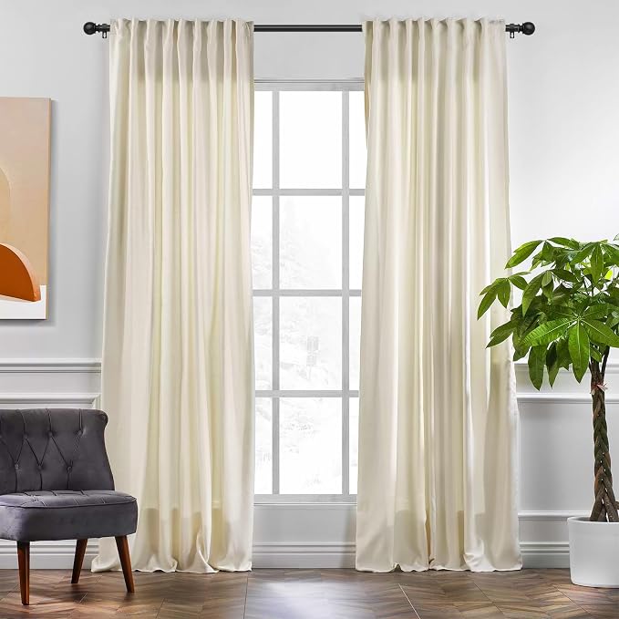 Black Curtain Rods for Windows 28 to 48 Inch, 2 Pack 5/8 Inch Diameter - Image 2