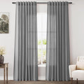 Dark Grey Linen Curtains 84 Inches Long by Nanspring
