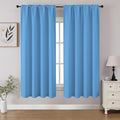 CUCRAF Light Blue Blackout Curtains 54 inch Length 2 Panels Set, Rod Pocket by CUCRAF