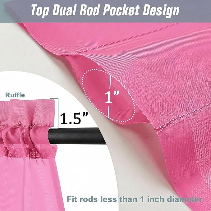Sheer Curtains 84 Inches Long 2 Panels, Elegant Airy Transparent Light - Image 3