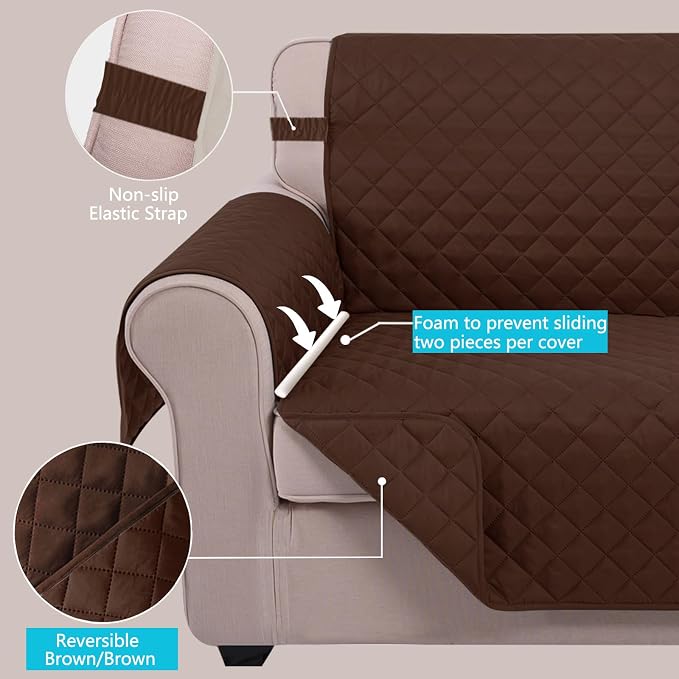 U-NICE HOME 4 Seater Sofa Cover 91''Large Couch Cover, Pet Friendly, Elastic - Image 3