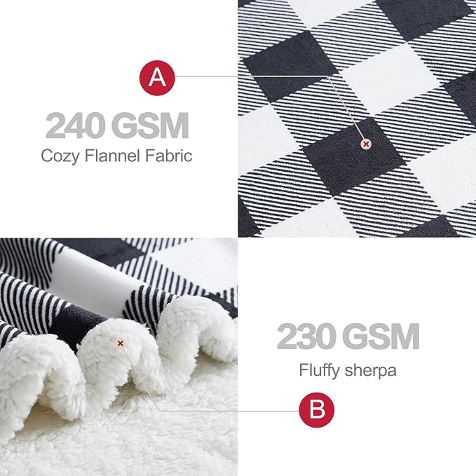 PU MEI Sherpa Fleece Throw Blanket 80" x 90" Reversible Plush Fluffy Large Big - Image 4
