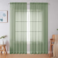 Simplebrand Sage Green Sheer Curtains 90 Inches Long 2 Panels, Light Filtering by Simplebrand
