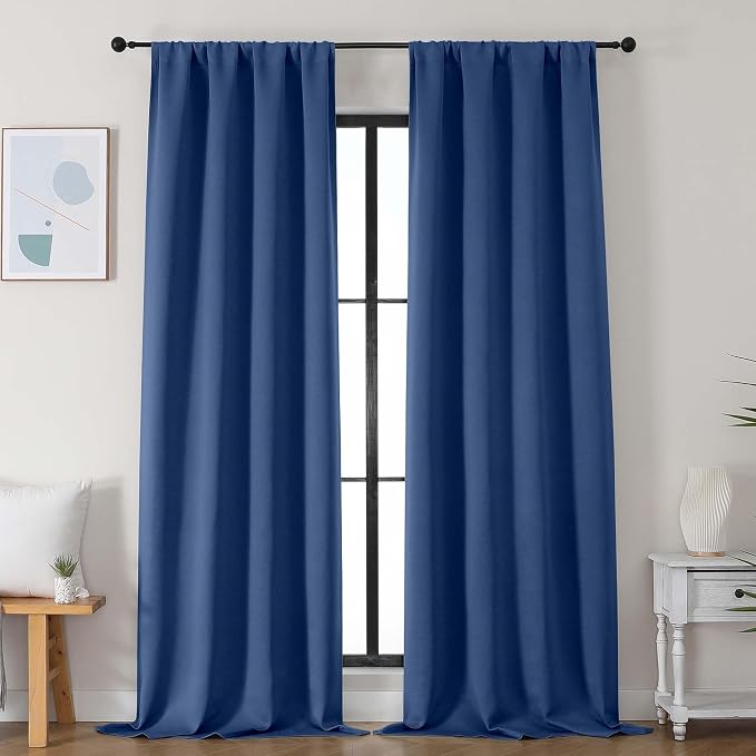 Simplebrand Ava Royal Blue Blackout Curtains by Simplebrand