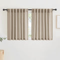 RYB HOME Linen Curtains Over Sink 36 inches Length, 2 Panels Light Filtering by RYBHOME