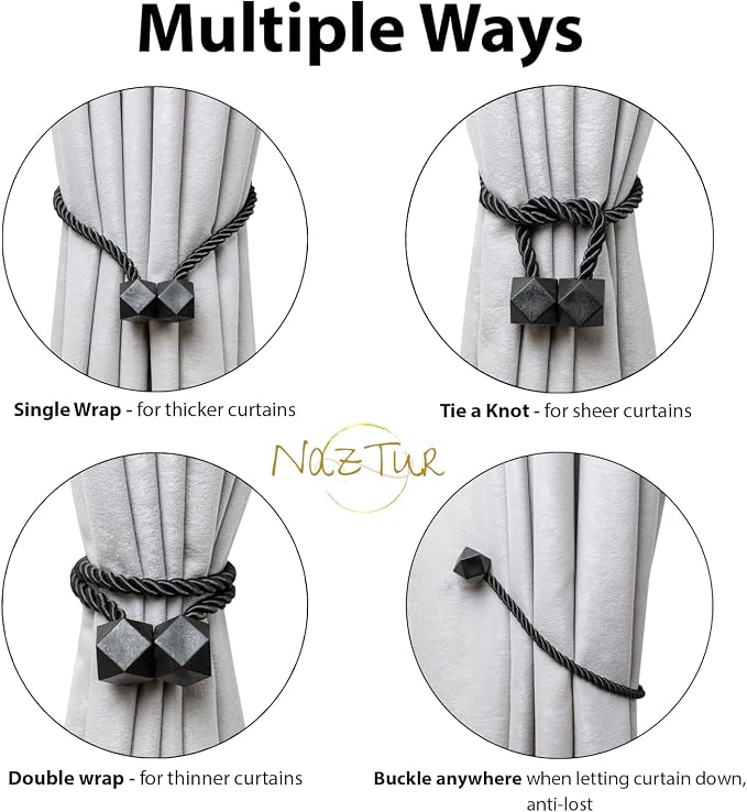NazTur Magnetic Curtain Tiebacks- Upgrade 2022 - Image 7