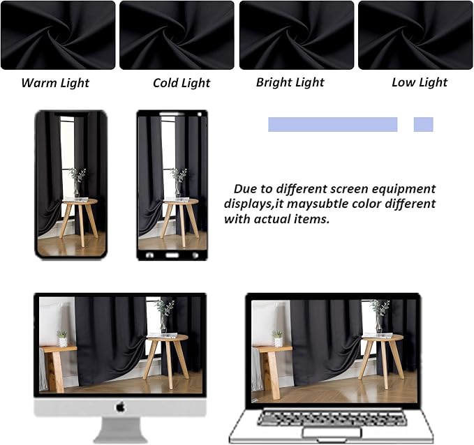 Simplebrand Ava Black Blackout Curtains - Image 8