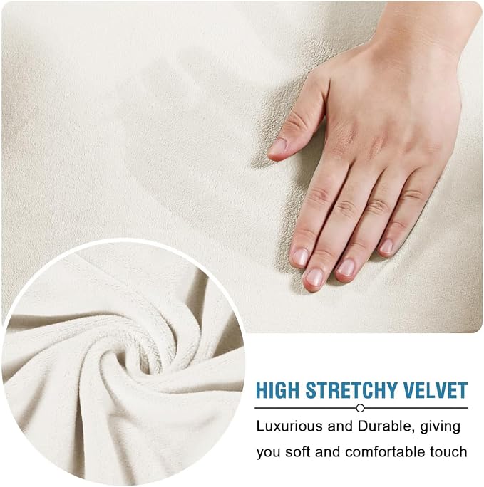 H.VERSAILTEX Real Velvet Plush 3 Piece Stretch Sofa Covers Couch Covers - Image 4
