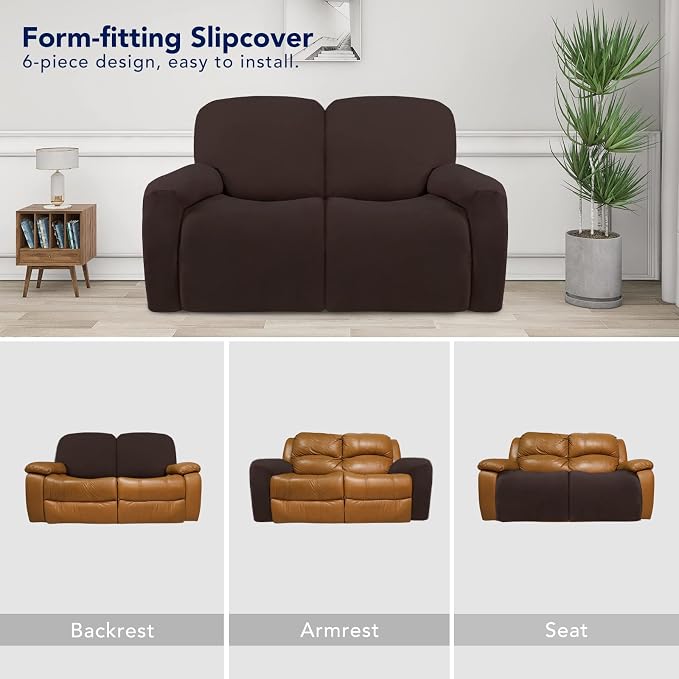 PureFit Super Stretch Loveseat Recliner Sofa Couch Cover - Image 4