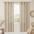 LAMIT Semi Sheer Linen Curtains 80 Inch Length by LAMIT