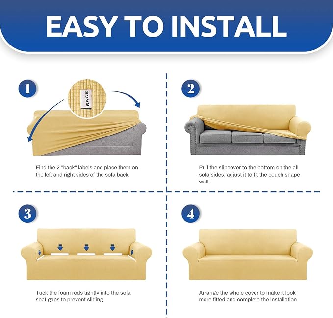 KEKUOU Stretch Loveseat Sofa Cover Slipcover, Couch Covers - Image 6