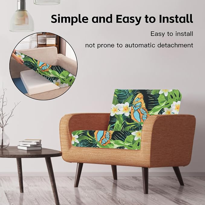 14Pcs Outdoor Cushion Covers, Patio Cushion Covers, Stretch Elastic Slipcovers - Image 5
