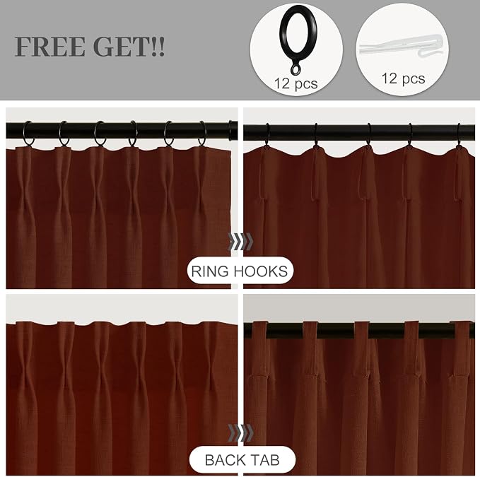 IVAPUPU Extra Long Pinch Pleated Curtains 108 Inch Long - Image 4
