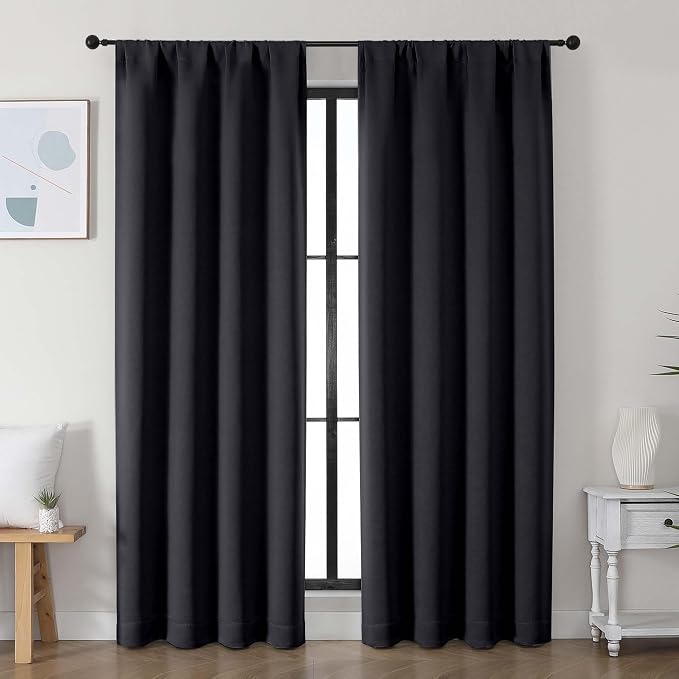 Simplebrand Ava Black Blackout Curtains by Simplebrand