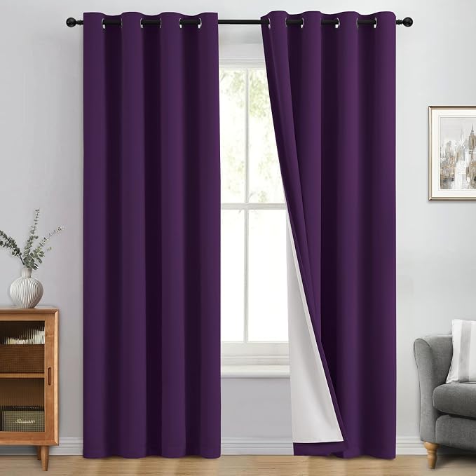 Yakamok 100% Blackout Curtain Panels 63 inches Cold and Light Blocking Drapes by Yakamok