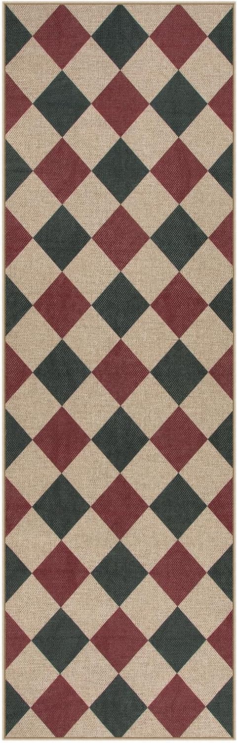 Lahome Christmas Runner Rug, 2x8 Checkered Christmas Decor Non Slip Entryway - Image 8