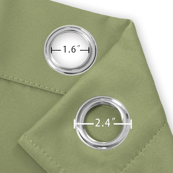 LEMOMO Blackout Curtains 66 x 95 inch/Sage Green Curtains Set of 2 - Image 5