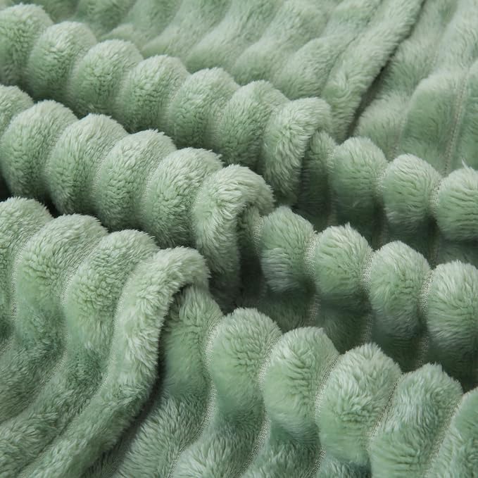 Sage Green Fleece Throw Blanket 108”×90” - Image 4