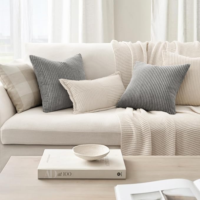 Topfinel Decorative Light Grey Throw Pillow Covers Cushion Cases, Mix and Match - Image 4
