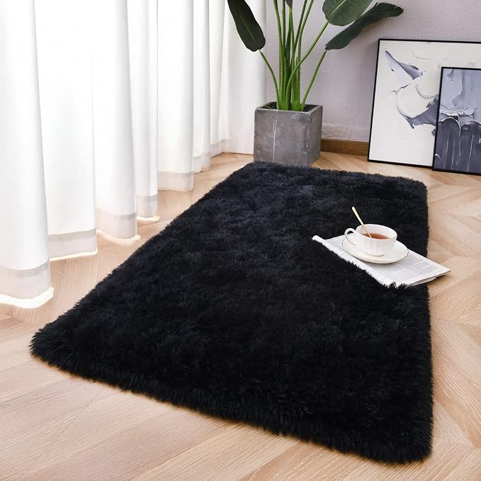 Chicrug Soft Runner Rug for Bedroom Living Room Plush Fluffy Rug 2x3 Feet - Image 3