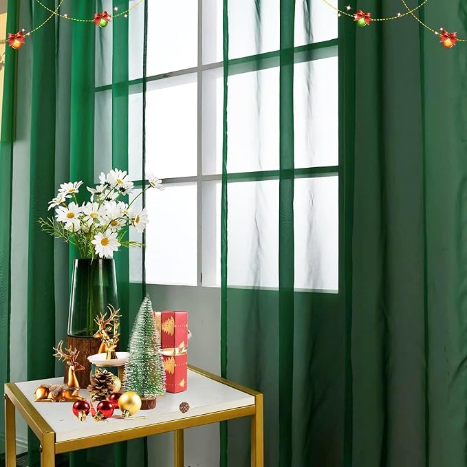 SpaceDresser Basic Rod Pocket Sheer Voile Window Curtain Panels White 1 Pair 2 - Image 8