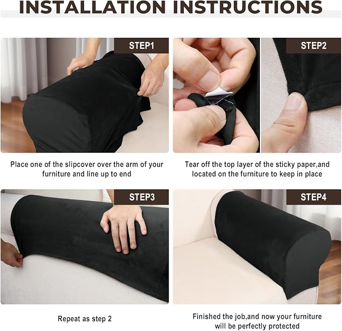 Couch Arm Covers 2 Pcs Sofa Armrest Covers Stretch Couch, Armrest Cover - Image 4