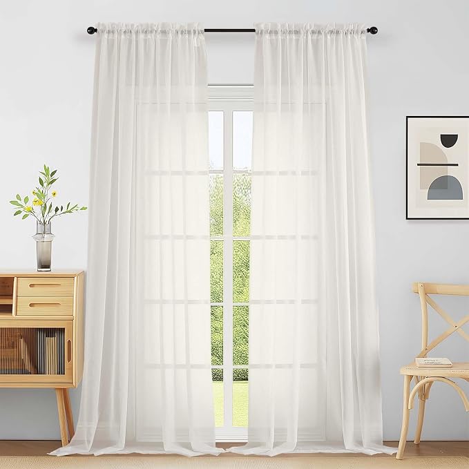 Extra Wide Ivory Sheer Curtains by Home