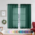Aiyufeng Hunter Green Sheer Curtain Drapes 54 Inch Length 2 Panels by Aiyufeng