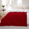 Puncuntex Red Throw Blanket 90"×90" inches Fuzzy 3D Jacquard Decorative Flannel by Puncuntex