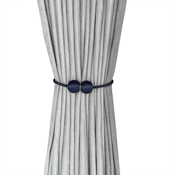 Melaluxe 4 Pack Magnetic Curtain Tiebacks, Decorative Curtain Holdbacks - Image 2