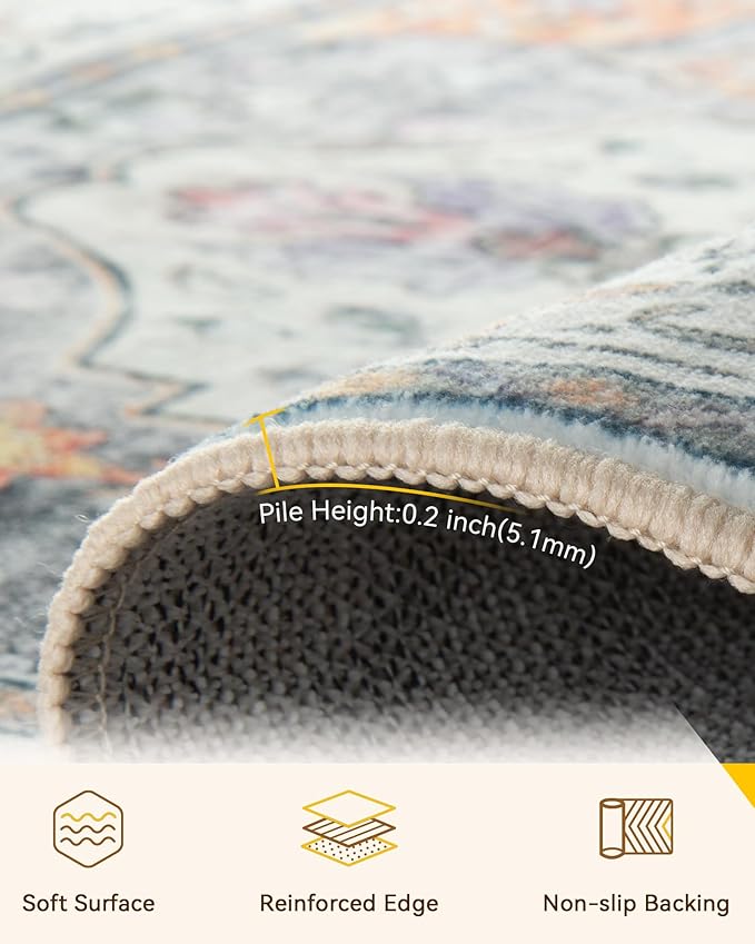 Area Rugs 2'6''x8' Runner Rug Non Slip Washable - Image 2