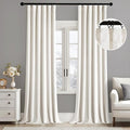 MIULEE Velvet Curtains 50W x 72L 2 Panels Ivory Blackout Curtains | Luxury by MIULEE