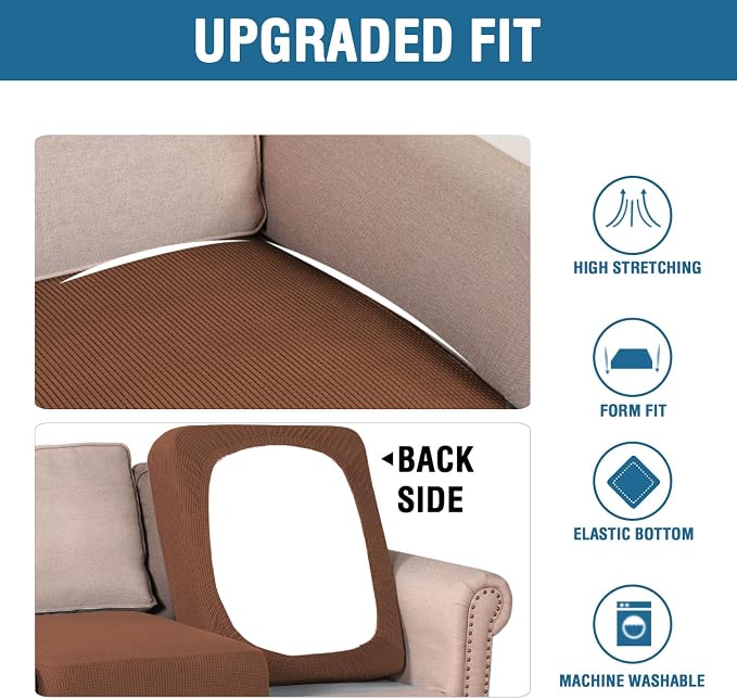 H.VERSAILTEX Super Stretch Individual Seat Cushion Covers Sofa Covers Couch - Image 5