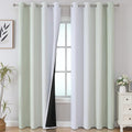 Estelar Textiler Sage and Grayish White Blackout Curtains 108 Inches Long by ESTELARTEXTILER