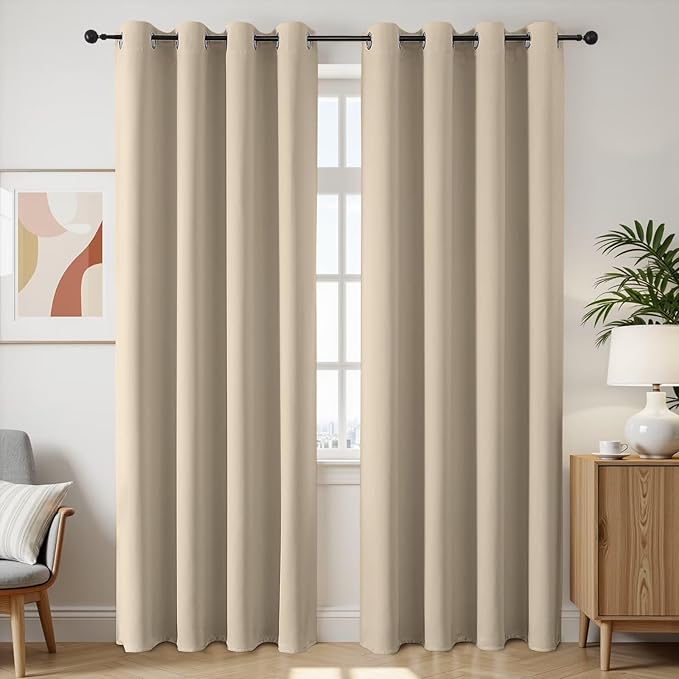 Joydeco Blackout Curtains 84 Inch Length 2 Panels Set, Thermal Insulated Long by JOYDECO