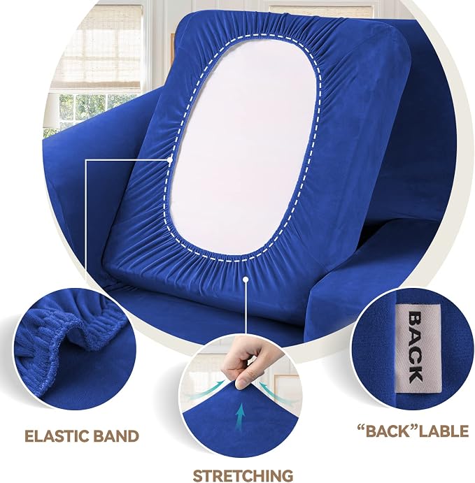 WEERRW Velvet Couch Covers for 2 Cushion Couch Sofa - Image 3