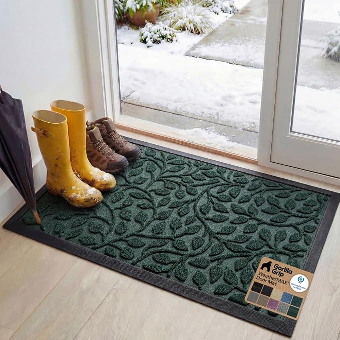 GORILLA GRIP 100% Waterproof All-Season WeatherMAX Doormat, US Designed Natural by GorillaGrip