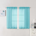 Chyhomenyc Sheer Curtains 54 Inch Long 2 Panels Set, Light Filtering Short Soft by Chyhomenyc