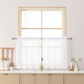 Chyhomenyc White Sheer Curtains 24 Inch Length, Light Filtering Leaf Tufted by Chyhomenyc