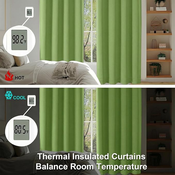 Simplebrand Ava Lime Short Blackout Curtains - Image 6