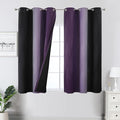 Black and Purple Ombre Blackout Curtains 45 Inch Length | Room Darkening by ESTELARTEXTILER
