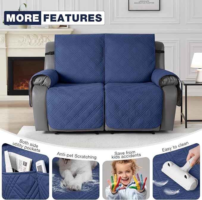 TAOCOCO 100% Waterproof Loveseat Recliner Covers 2 Seater, Split Loveseat Covers - Image 6