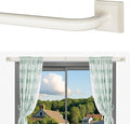 Beige White Curtain Rods for Windows 66-184 Inch Heavy Duty Wrap Around by RBYCOS