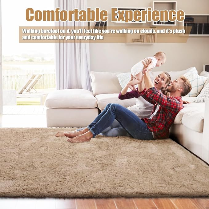 Shag Area Rug for Bedroom 4x6, Soft Fuzzy Rug Non-Shedding Indoor Plush Carpet - Image 8