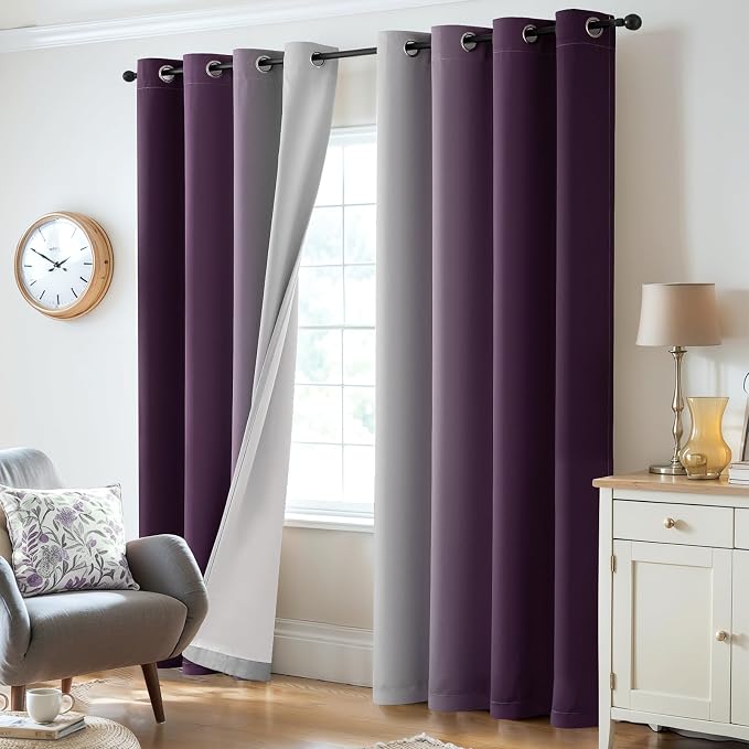 Yakamok 100% Blackout Curtains 84 Inch Length 2 Layers, Light Blocking Thermal - Image 6