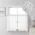 Lecloud Leia White Sheer Curtains 30 Inch Length 2 Pieces, Breathable Jacquard by Lecloud