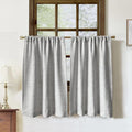 Oindec Faux Linen Kitchen Curtains 36 Inch Length Cafe Curtain Tiers by Oindec